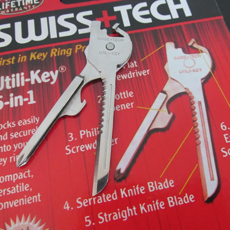 

Mini Keychain 6-in-1 Multi-functional Key Knife Stainless Steel Mini Tool