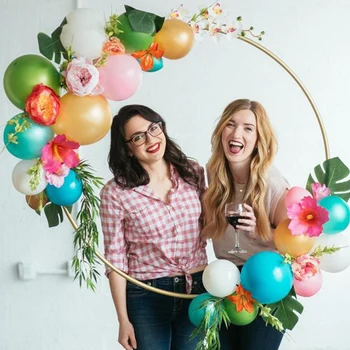 

60/80/100cm Round Circle Balloon Wreath Hoop Balloon Ring Arch Bow for Birthday Wedding Decorations Baby Shower Party Navidad