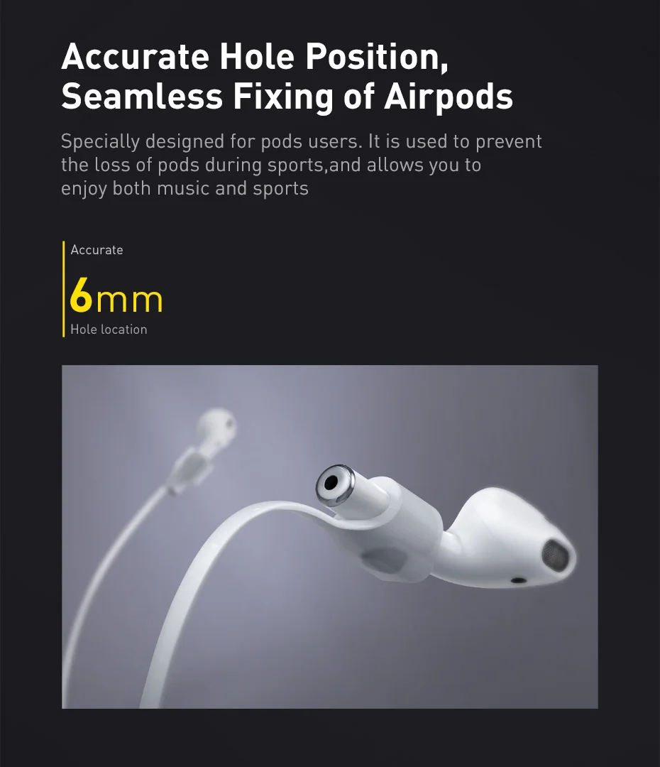 Baseus светящаяся Магнитная Петля строка веревка для Apple Airpods Airpod анти-потерянный ремень магнитный ремешок для наушников для Air Pods Pod