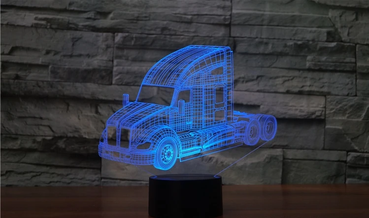 [Seven Neon] игрушечный автомобиль автобус винтажный автомобиль акриловая 7 цветов Настольная лампа 3D лампа Новинка Светодиодный Ночник светильник Сокол миллениума светильник