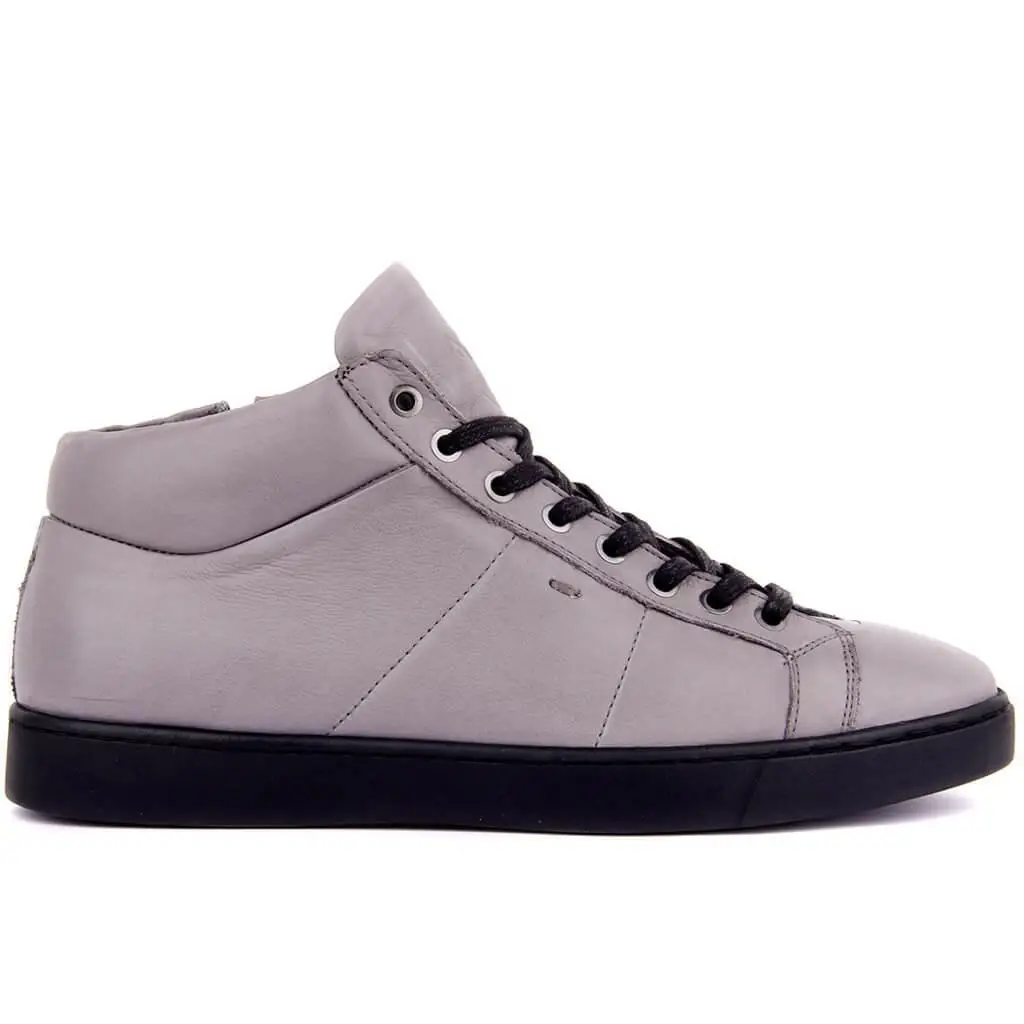 

Sail Lakers-Gray Leather Male Zipper Boots