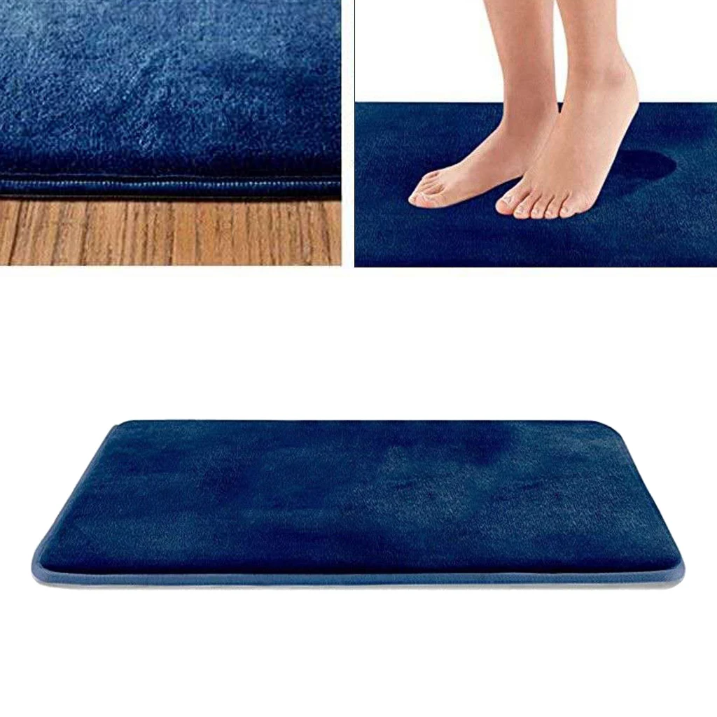 1pcs Soft Memory Foam Bath Mat Non Slip Absorbent Velvet Bathroom Rug Carpet Home Kitchen Hotel Carpet Multi-color