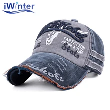 IWINTER, Ретро стиль, джинсовые бейсболки для мужчин, повседневная бейсболка шапка в стиле хип-хоп, летние кепки от солнца, женские и мужские уличные регулируемые шапки