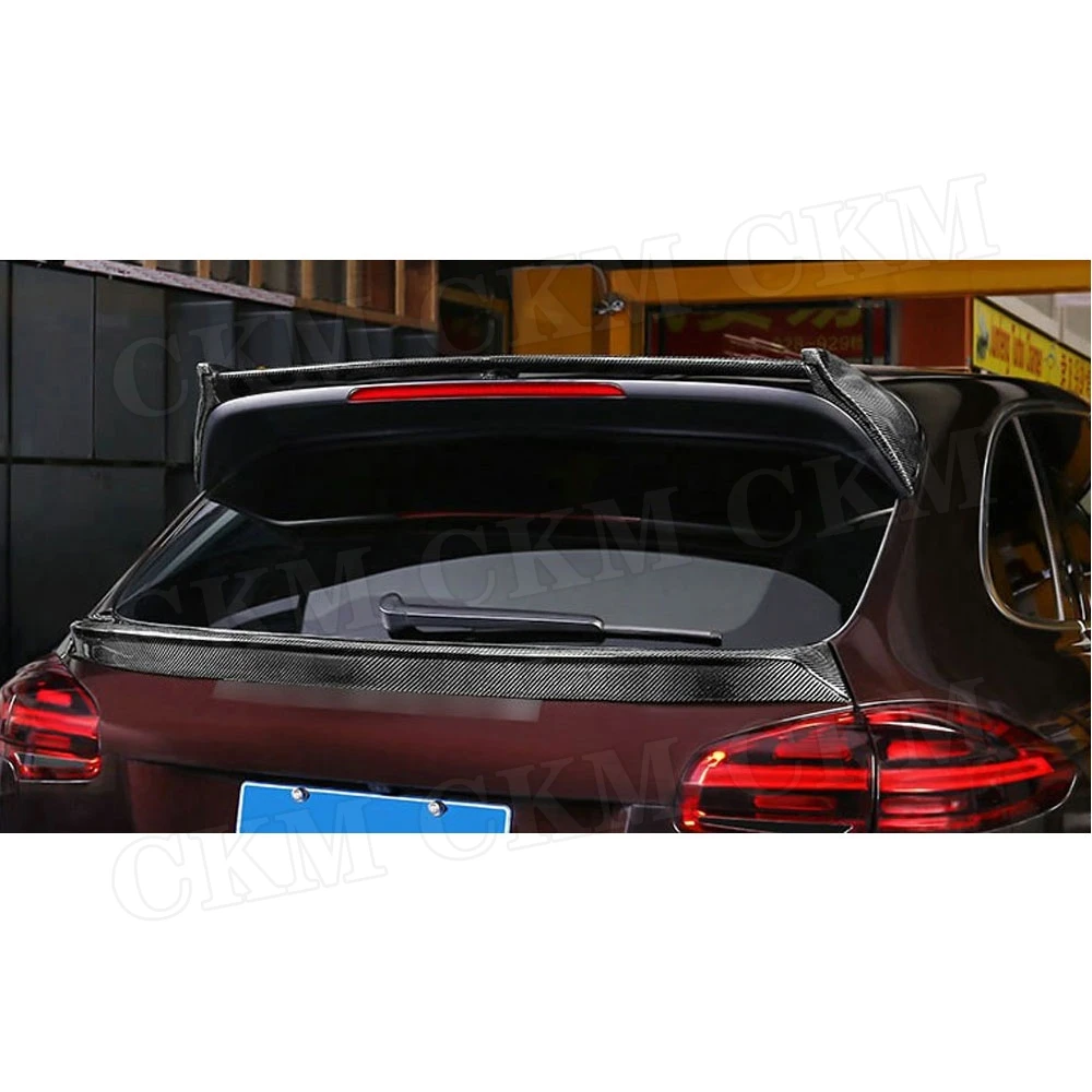 Задний спойлер из углеродного волокна, крыша, средние крылья, пригодный для Porsche Cayenne 958 SUV 4 двери GTS S Sport