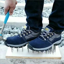 JX107; мужские кроссовки; рабочие ботинки из коровьей замши; Рабочая обувь со стальным носком; Мужская противоскользящая защитная обувь с прокалыванием