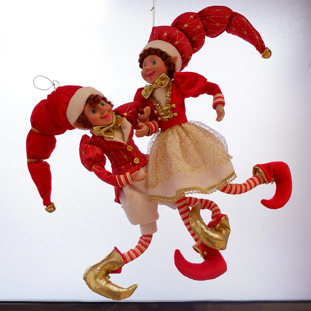 par elf casal de pelúcia natal para casa decoração natal navidad ano novo presentes kidstree pendurado ornamentos crianças brinquedos
