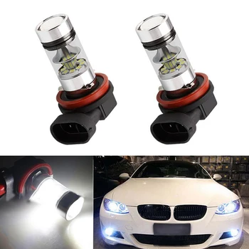 

2X H11 H8 LED Car Lights LED Bulbs DRL Fog Light Driving Lamp For BMW E39 325 328 M mini SPORT