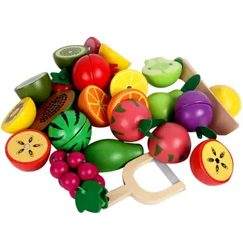 

12 Pcs Magnetic Wooden Fruit/Vegetable Combination Cutting Toy Set for Children DXAD