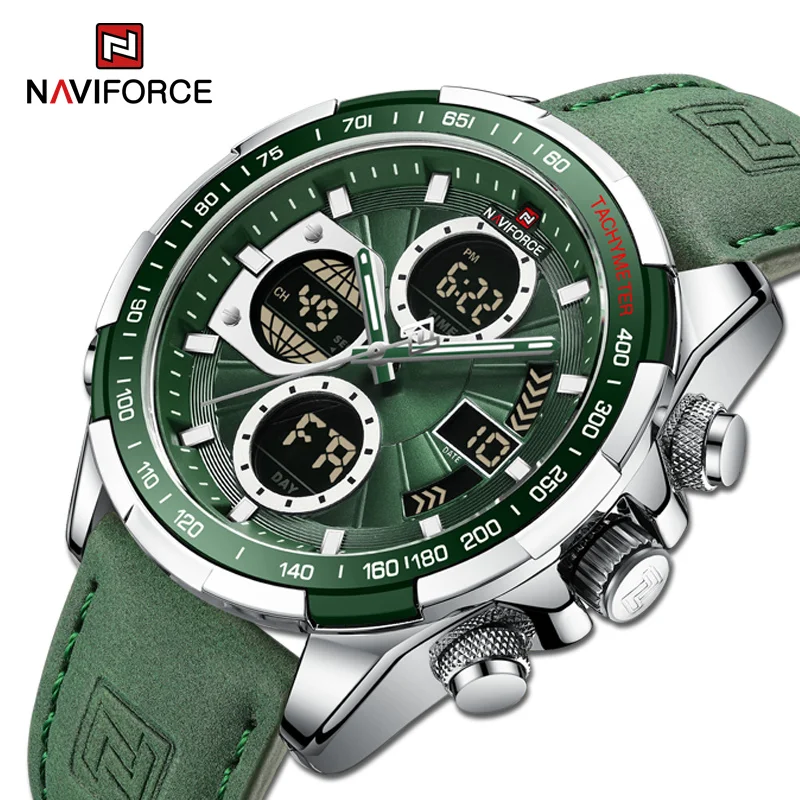 Часы наручные NAVIFORCE мужские в стиле милитари брендовые водонепроницаемые с