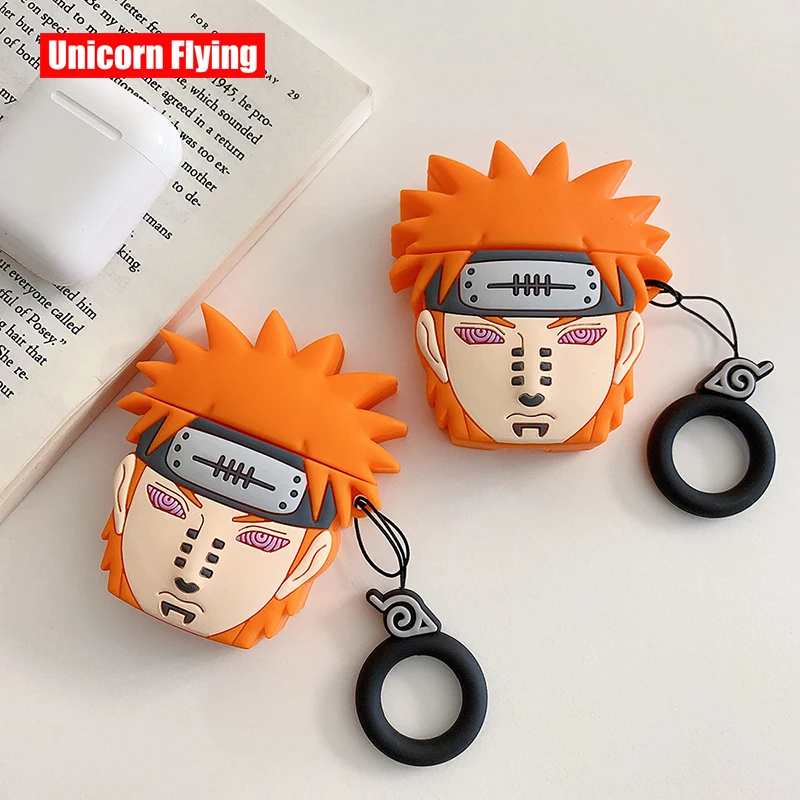 

LinXiang Japanese Anime Naruto Akatsuki Pain Shape Bluetooth Earphone Silicone Protective Case For Apple Airpods 1 2