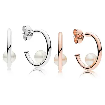 

YDX 100% 925 Sterling Silver Stud Earrings Latest Charm Ladies Earrings Simple Pearl Temperament Fashion Jewelry Luxury Jewelry