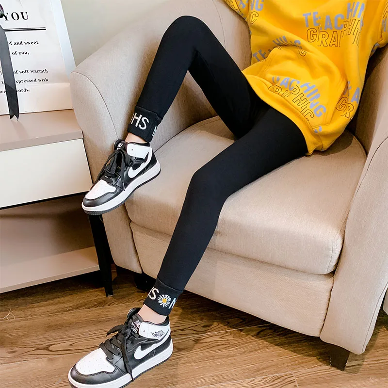 

BEY2020031 Autumn Winter Soft Leggings for Kids Children Baby Girls Long Pant Tight Easy Matching Trousers Elastic Waist 4-10Y