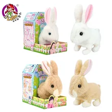 Электрическая игрушка маленький кролик искусственный плюшевый маленький белый кролик будет ходить маленький кролик интеллект машина кролик игрушка