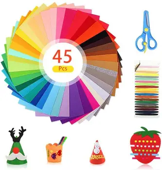 

20 x 30 cm 45PCS Felt Fabric Assorted Color Felt Fabric Sheets for DIY Crafts Patchwork Sewing