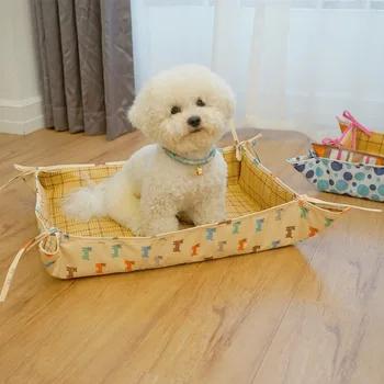 

Kennel Dog Bed Mat Breath Blanket Pet Cooling Bed Cat Portable Comfy Calming Sleeping Puppy Dog Braid Bed Dog Blanket Cat House