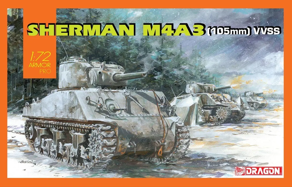 DRAGON 1/72 масштаб 7569 США Sherman M4A3 (105 мм) VVSS бак дисплей детская игрушка пластиковая
