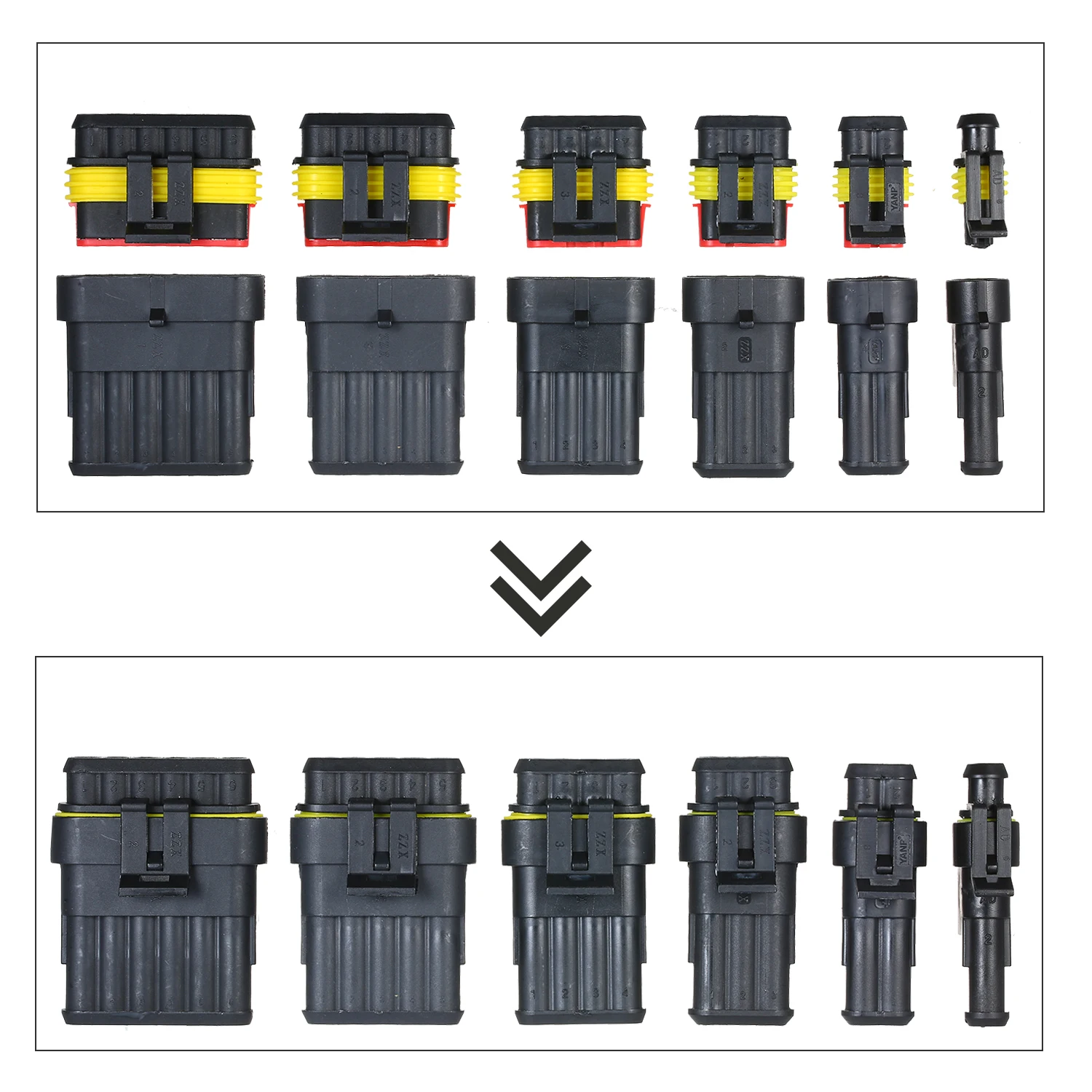 

1-6 Pin Car Motorcycle Waterproof Electrical Wire Connector Automotive Terminals Kit Male Female Plug Blade Fuses Connector