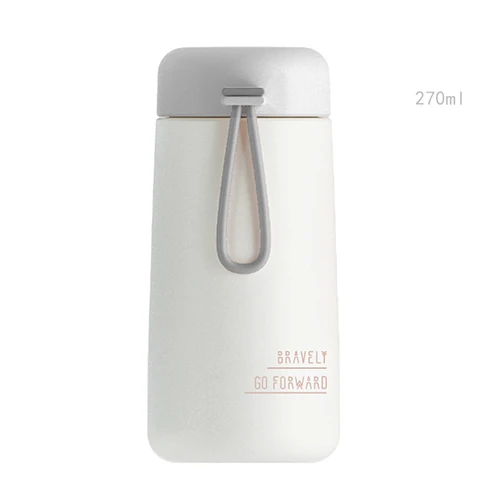 light gray 270 мл портативный термос чашка для взрослых и детей Простая Вакуумная чашка из нержавеющей стали дорожная уличная кофейная кружка бутылка для воды - Color: light gray