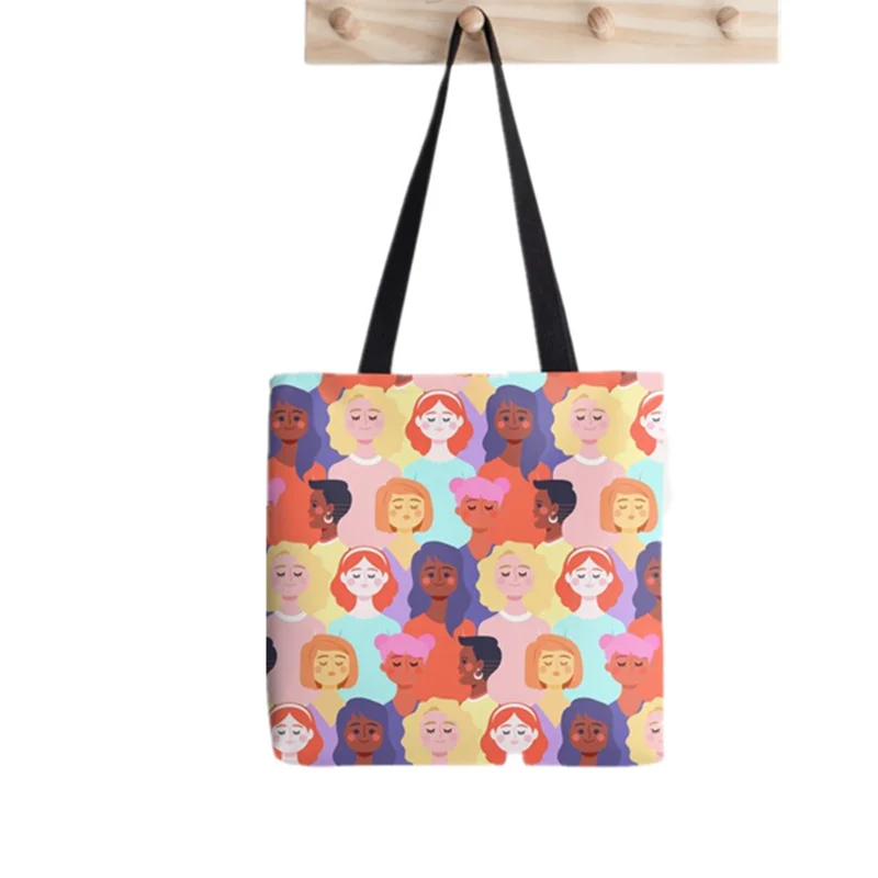 Shopper Colorful Shih Tzu Dog Art Print Tote Bag women Harajuku shopper Funny handbag girl Shoulder shopping bag Lady Canvas Bag