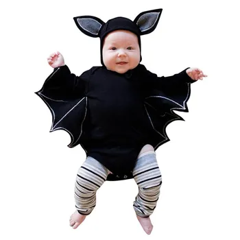 

Toddler Newborn Baby Boys Girls Halloween Cosplay Costume Romper With Hat Outfits Fashion Autumn Set