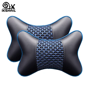 

IKSNAIL Artificial Leather Car Pillow Protection Neck Car Headrest Comfortable Auto Supplies Safety Breathable Neck Pillows