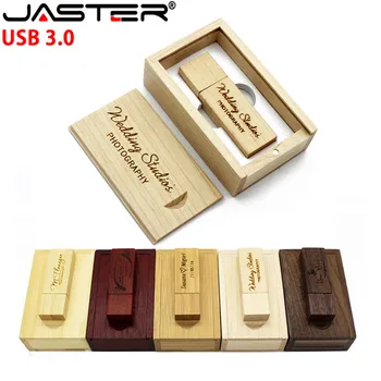 

JASTER usb3.0 5 colour Maple wood+box usb flash drive pendrive 4GB 8GB 16GB 32GB maple usb 3.0 wooden LOGO engrave