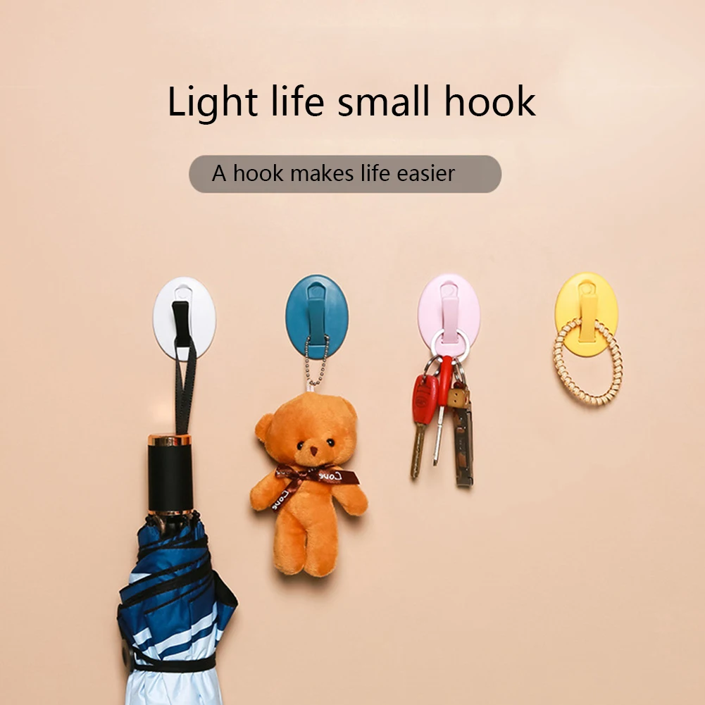 

4pcs/set Small Gadgets Cabinet Umbrellas No Trace Home Kitchen Self Adhesive Storage Hanger Desk Side ABS Door Back Wall Hook