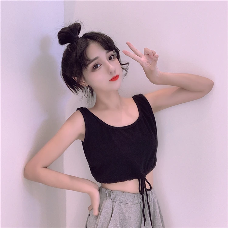 Новинка; летняя одежда; roupas ulzzang; корейская мода; майки; женская одежда; хипстер; Харадзюку; Свободные повседневные топы; милый бант; Завязывающийся пояс