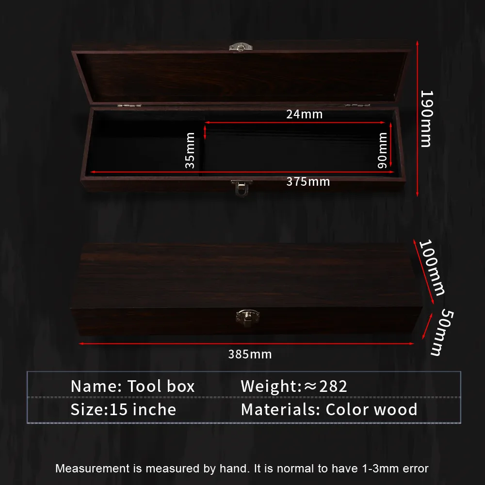 大号棕色带磁扣木盒英文 (3)