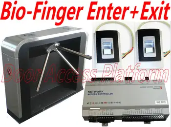 

Biometric Fingerprint Enter+Exit to Tripod Turnstile Gate Access Gate Reader IP Network Access Controller Turnstile Security kit