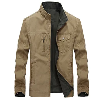 

Spring autumn new double-sided wear jacket men's middle-aged cotton jacket business casual men's stand collar coat 8875