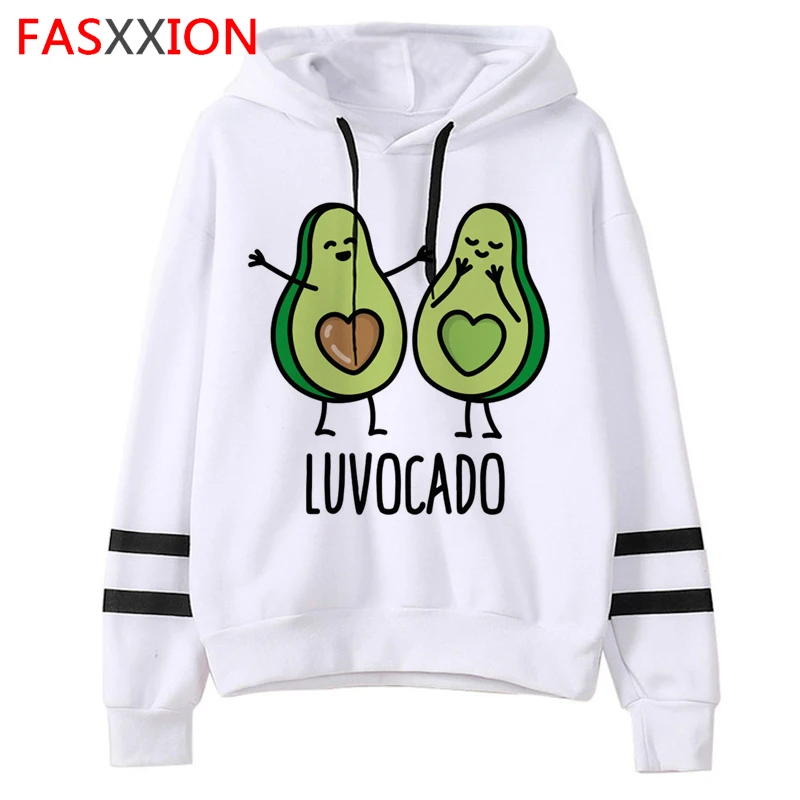 Kawaii авокадо Забавный мультфильм толстовки для женщин Harajuku Ullzang Графический Vegan кофты 90s милый корейский стиль с капюшоном Женский - Цвет: 10512