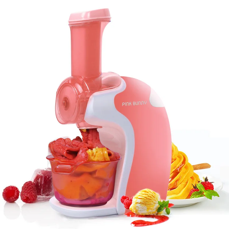 

Ice Cream Maker Self Made Fruit Ice Cream Machine Child Household Fully Automatic DIY Mini Small Icecream Maker 220V 200W Pink