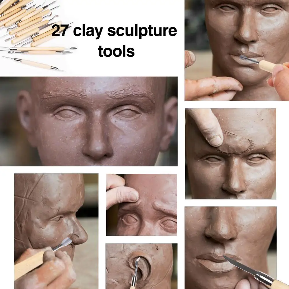 Multi-tools Ceramics Clay Sculpture Polymer tool set Beginner's DIY Craft Sculpting Pottery Modeling Carving Smoothing Wax Kit