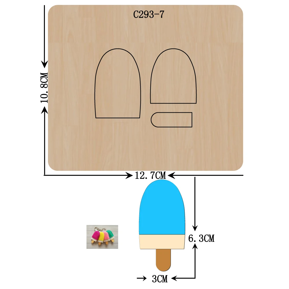 New Ice cream, pendant Wooden die Scrapbooking C 293 7 Cutting Dies