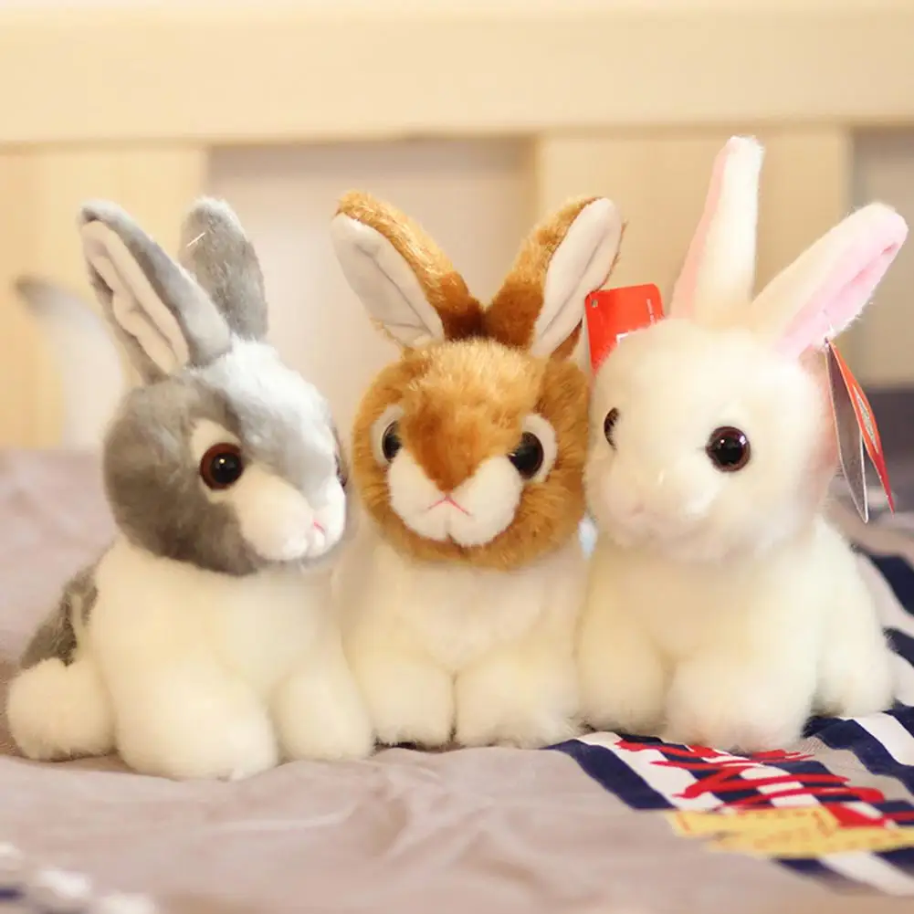 liuqingwind Stuffed Toys,Plush Doll Toy Cute Rabbit Simulation Bunny Children Birthday Gift Decor 20cm Grey 