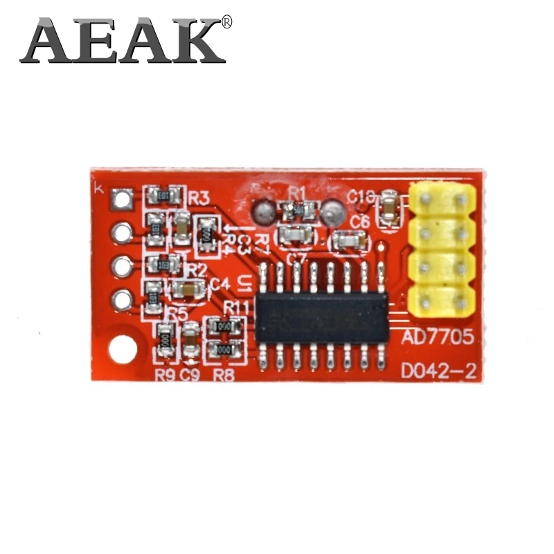 AEAK official AD7705 Dual 16 bit ADC модуль сбора данных с входным коэффициентом усиления