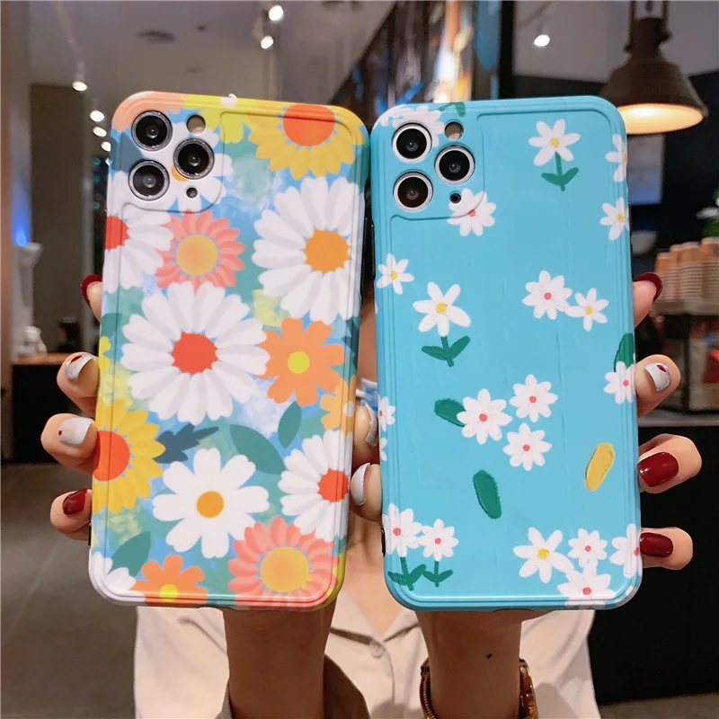 Cartoon Flower Soft TPU Phone Case For iPhone X XR XS MAX 11 PRO 8 7 Plus Ant- Fall Silicone Cover Fundas Couque | Мобильные