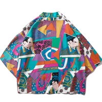 Color Block Patchwork Yukata Haori Men Japanese Kimono Cardigan Clothing Jacket Womens Ukiyoe Kimono Shirt Traditional Thin Robe - Image 2