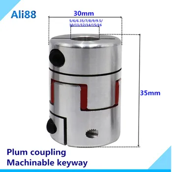 

1pcs XB30*35 5/6/6.35/ 8/9.5/10/12/12.7/14/15/16mm Flexible Plum Shaft Coupling CNC Stepper Motor Coupler D30 L35
