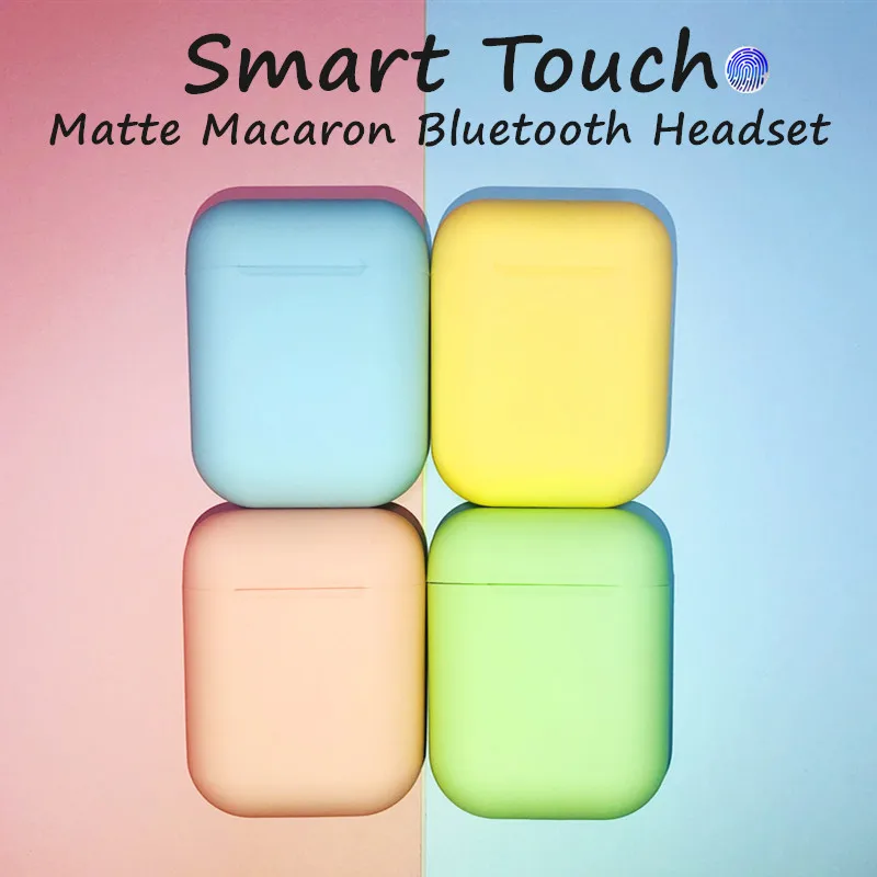 

i12 tws Bluetooth Earphone Matt Wireless Earbuds Hands free Business Earpieces Sport Headset android Ios mobile phone pods black