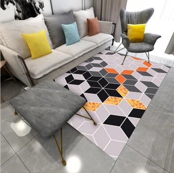 

Living Room Bedroom Mat bedside blanket Nordic minimalist style mat Geometric pattern floor mat
