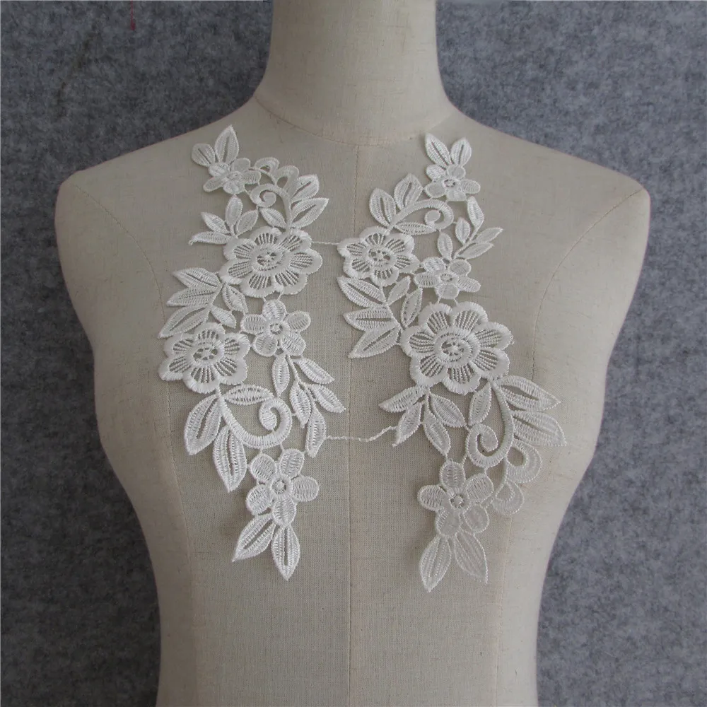 White Fake Collar Embroidery Dress Sewing Chest Applique Fabric Diy Clothing Supplies Material