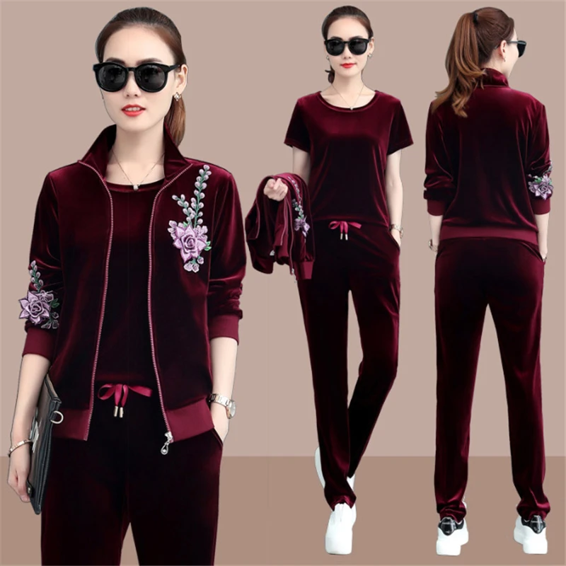 velvet jogging suit womens