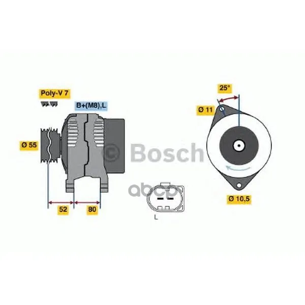 Генератор 14v 140a Bosch арт. 0124525020