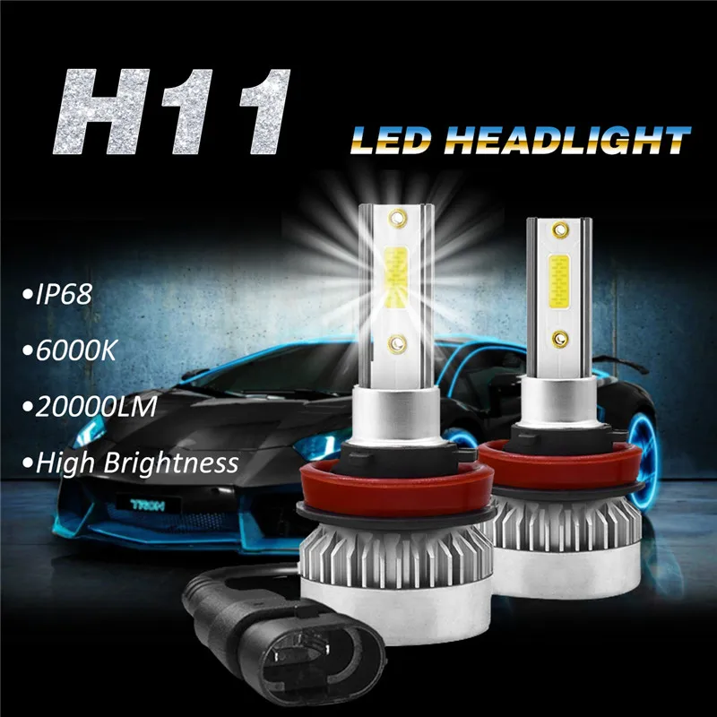 1 пара фар автомобиля мини светодиодная лампа 110W H7 светодиодный лампы H1 светодиодный H11 комплект фар 9005 HB3 9006 HB4 9012 светодиодный лампы для передних фар