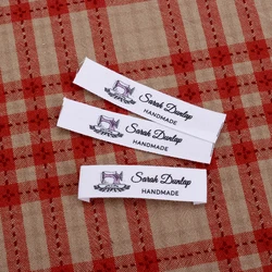 Personalized Organic Cotton Clothing Labels - Custom Brand Logo or Text Sewing Labels (No.3 natural 500pcs)