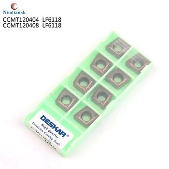 

10PCS Original CCMT120404 CCMT120408 LF6118 external turning tool carbide lathe turning blade CNC Stainless steel special blade