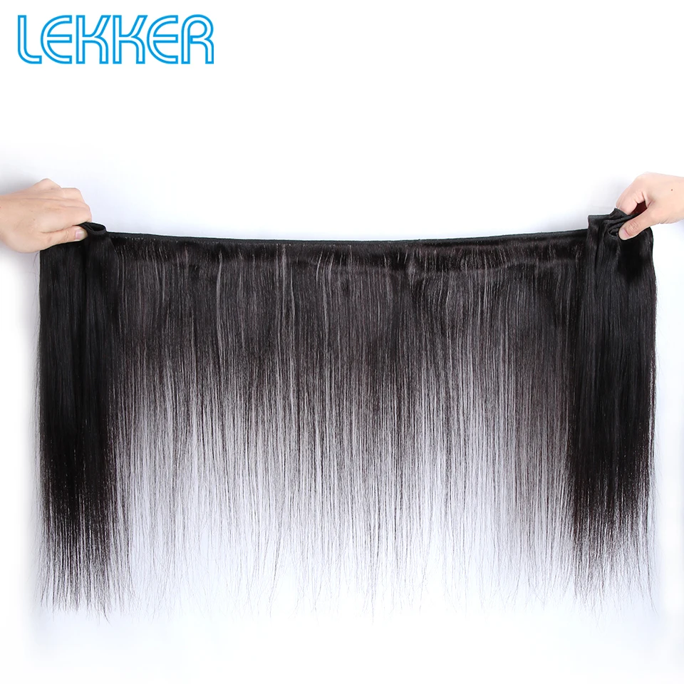 Cena Lekker proste wiązki z zamknięciem wiązki ludzkich włosów z zamknięciem brazylijskie włosy wyplata wiązki z zamknięciem do przedłużania włosów