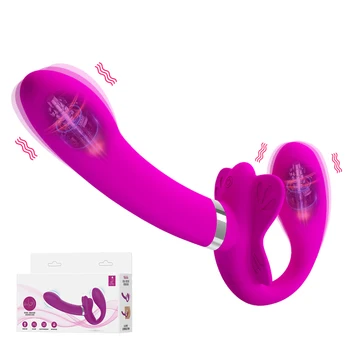 Strapless Strap-on Dildo Vibrators for Women Double-heads Vibrating Penis Lesbian Erotic Toys for Adult Sex Toys for Couples 2